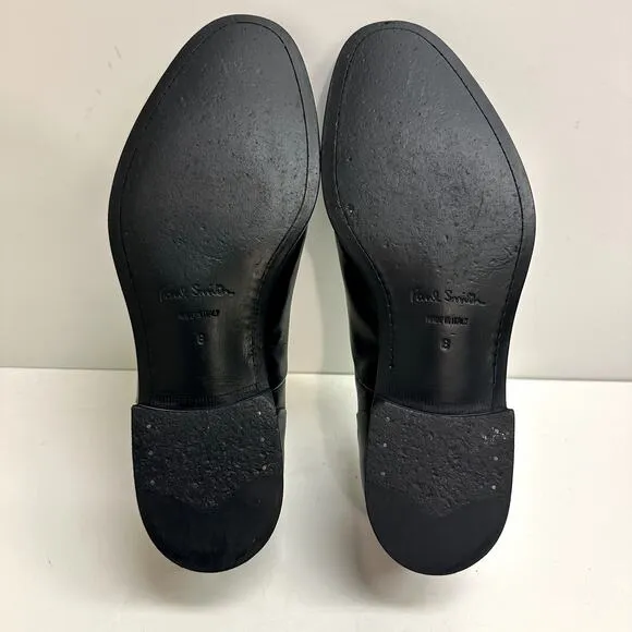 VERY GOOD PS Paul Smith Black Calfskin Cap Toe Oxfords Made in Italy UK 8 / US 9
