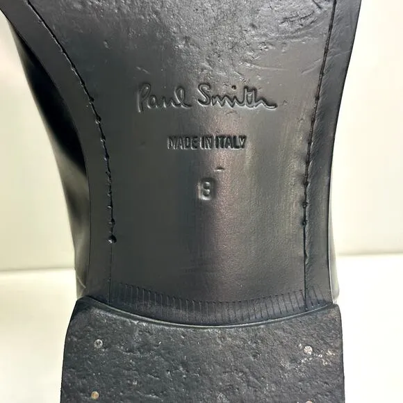 VERY GOOD PS Paul Smith Black Calfskin Cap Toe Oxfords Made in Italy UK 8 / US 9