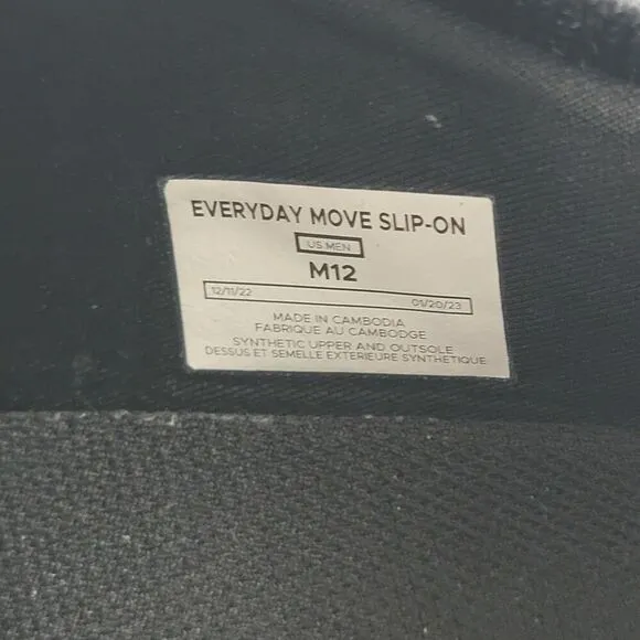 Vessi Everyday Move Comport Slip-ons Onyx Black Sneakers Men's Size US 12