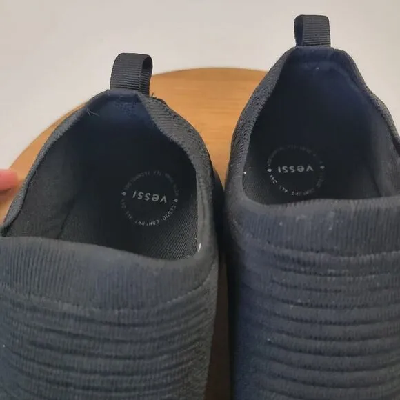 Vessi Everyday Move Comport Slip-ons Onyx Black Sneakers Men's Size US 12