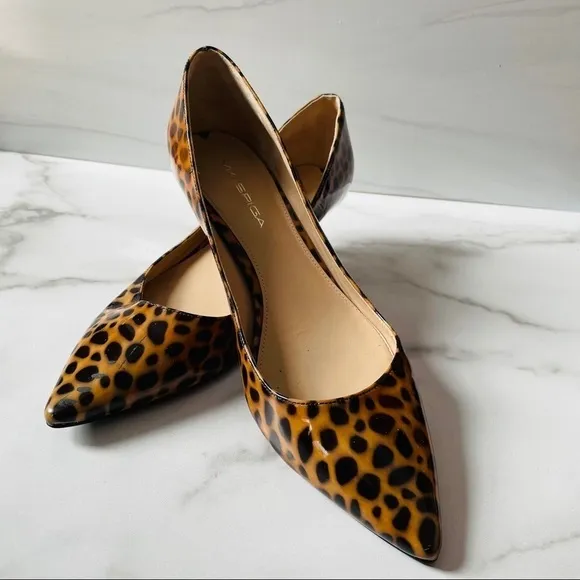 Via Spiga Animal Print Kitten Heels- 8