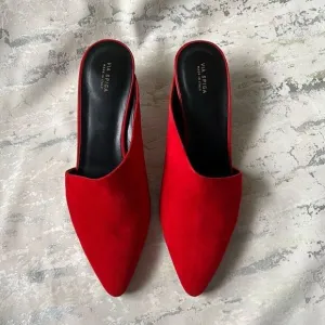 Via Spiga Freya Red asymmetrical kitten heels