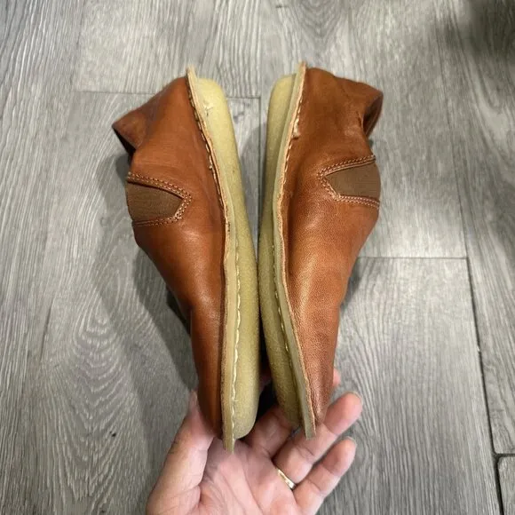 VIBAe Roma Unisex Slip On Shoe 38 Round  Slip-On Flat Mules Leather Cognac