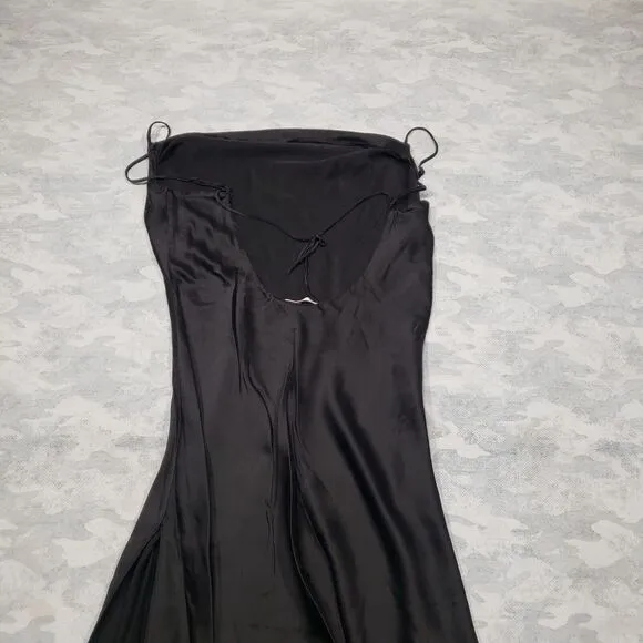 Victoria‎ Secret Slip Dress Womens Medium Black Maxi Y2K Goth