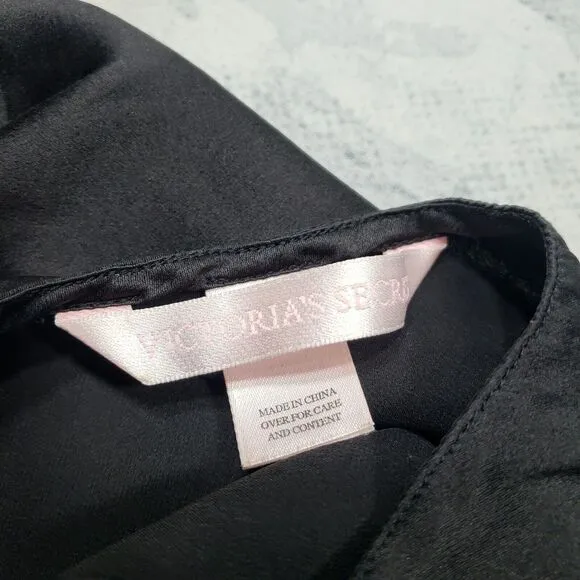 Victoria‎ Secret Slip Dress Womens Medium Black Maxi Y2K Goth