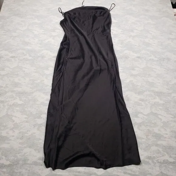 Victoria‎ Secret Slip Dress Womens Medium Black Maxi Y2K Goth