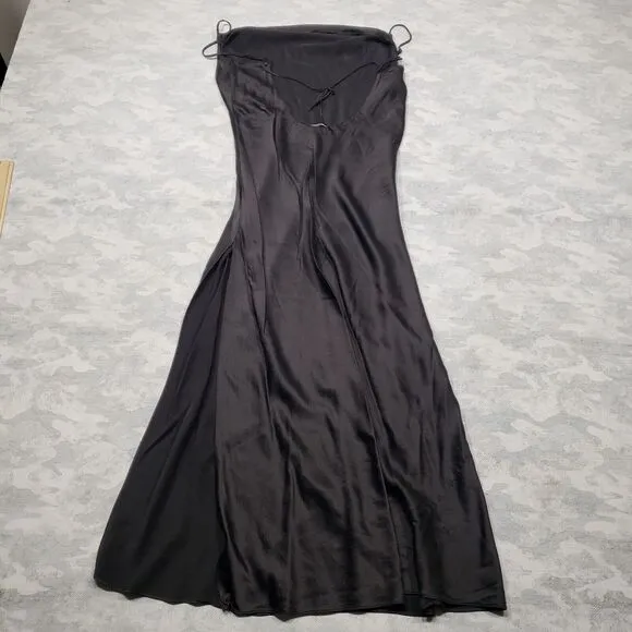 Victoria‎ Secret Slip Dress Womens Medium Black Maxi Y2K Goth