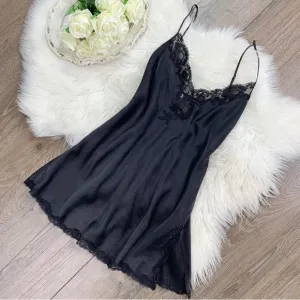 Victoria’s Secret black silk slip