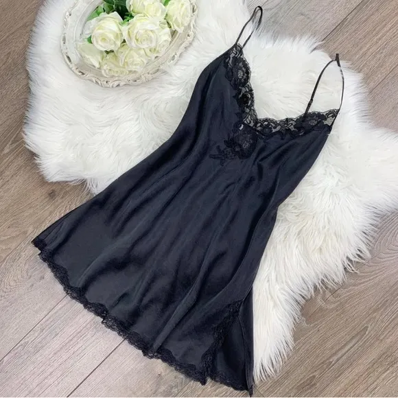 Victoria’s Secret black silk slip