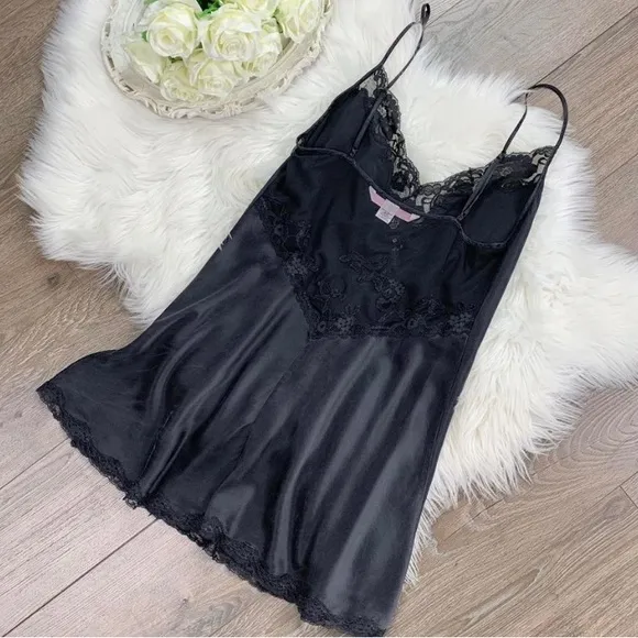 Victoria’s Secret black silk slip