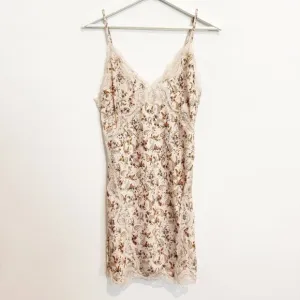 Victoria’s Secret Lace Floral Paisley Satin Mini Adjustable Slip Dress 90s Large