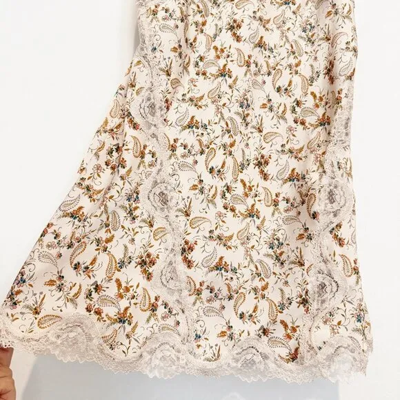 Victoria’s Secret Lace Floral Paisley Satin Mini Adjustable Slip Dress 90s Large