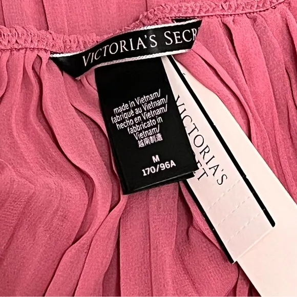 Victoria’s Secret Very Sexy Pleated Babydoll Slip Dress Lingerie Pink Size M NEW