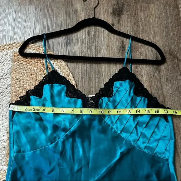 VICTORIA'S SECRET Vtg Gold Label Green Emerald Mermaid Slip Nightie