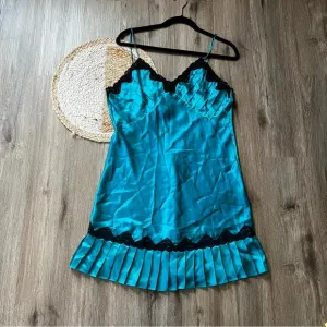 VICTORIA'S SECRET Vtg Gold Label Green Emerald Mermaid Slip Nightie