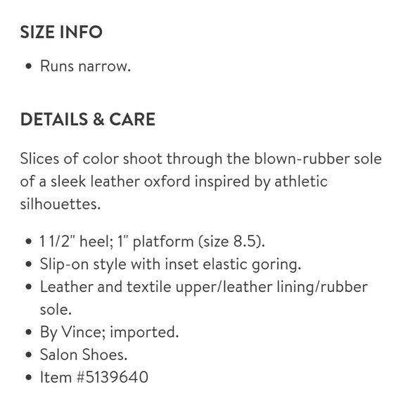 VINCE ALONA SLIP ON ALMOND TOE OXFORDS
