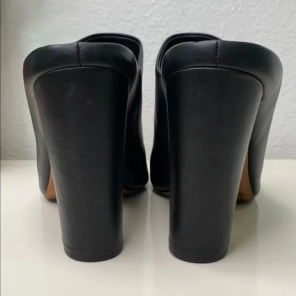 Vince Aloral Heeled Leather Mules Black Size 11