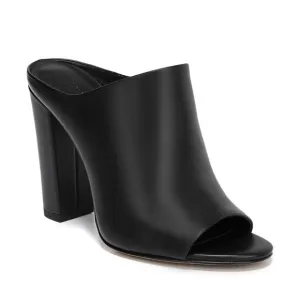 Vince Aloral Heeled Leather Mules Black Size 11