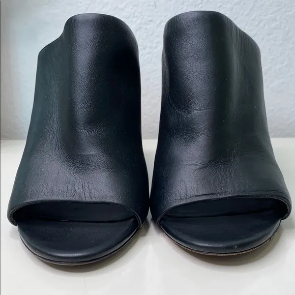 Vince Aloral Heeled Leather Mules Black Size 11