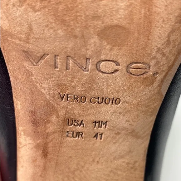 Vince Aloral Heeled Leather Mules Black Size 11