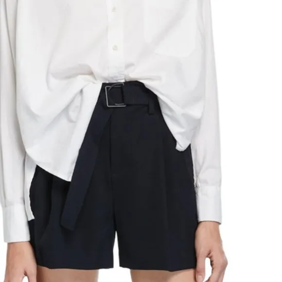Vince Belted Wide-Leg Shorts
