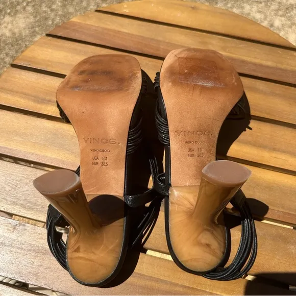Vince Black Strappy Heels