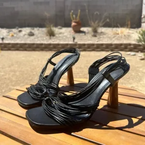 Vince Black Strappy Heels