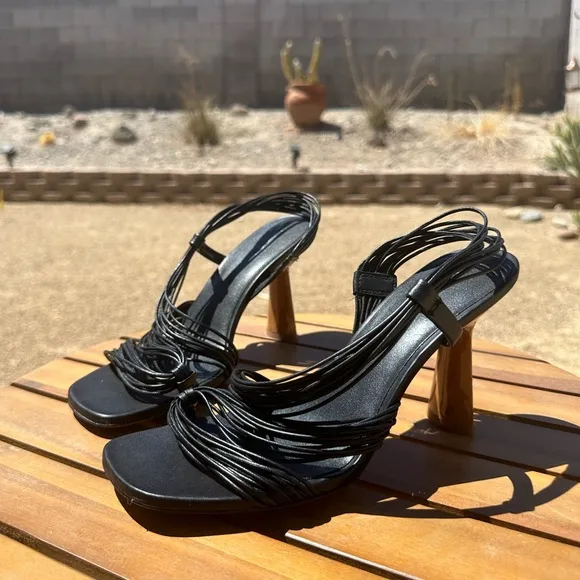 Vince Black Strappy Heels