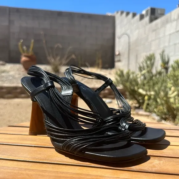Vince Black Strappy Heels