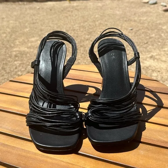 Vince Black Strappy Heels