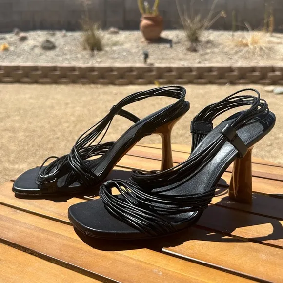 Vince Black Strappy Heels
