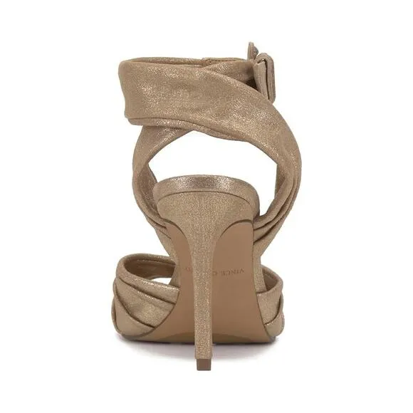 Vince Camuto Anyria Slingback Heels Beige Egyptian Gold Metallic Size 9M NWB