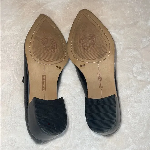 Vince Camuto Black Leather Loafer with Pointed Toe