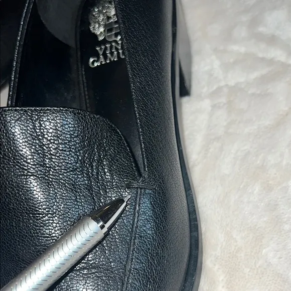 Vince Camuto Black Leather Loafer with Pointed Toe