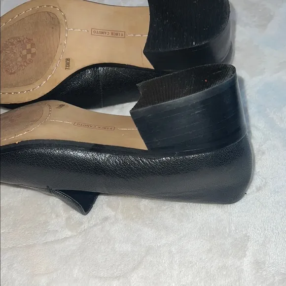 Vince Camuto Black Leather Loafer with Pointed Toe