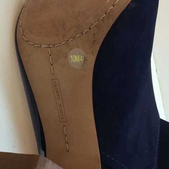 Vince Camuto Brianny Blue Suede OpenToe Slingbacks
