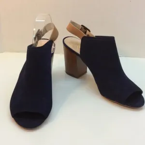 Vince Camuto Brianny Blue Suede OpenToe Slingbacks