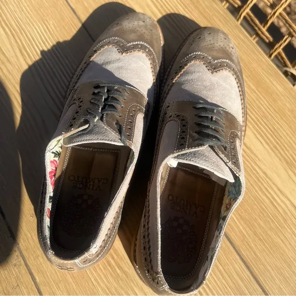 Vince Camuto Venety Oxfords Mens Two Tone Leather Wingtip Shoes Size 10 D