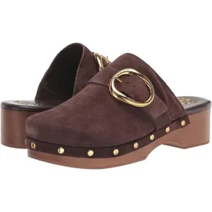 Vince Camuto Women's Brown Suede Canzenee Buckle Clogs Size 9