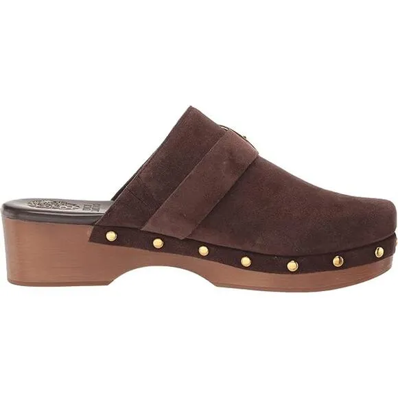 Vince Camuto Women's Brown Suede Canzenee Buckle Clogs Size 9