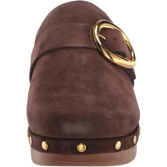 Vince Camuto Women's Brown Suede Canzenee Buckle Clogs Size 9