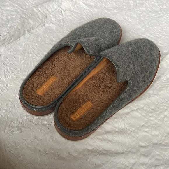 Vince  Canella Lamb Shearling Mules gray size 7