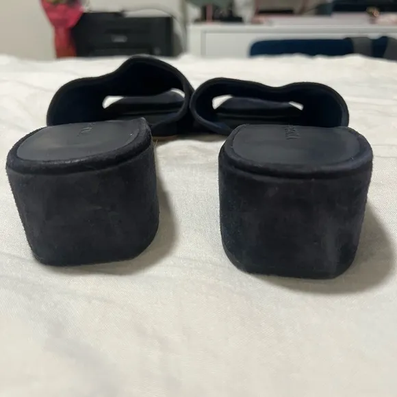 Vince Dark Navy Mules Sleek Minimalist Design