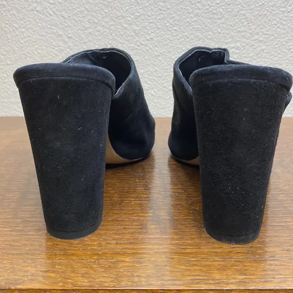 Vince Heath Black Suede Cross Strap Mule Sandal Size 8.5