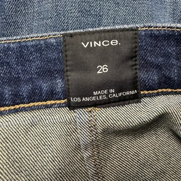 VINCE High Rise Utility Trouser Jeans Dark Wash 26
