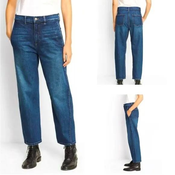 VINCE High Rise Utility Trouser Jeans Dark Wash 26