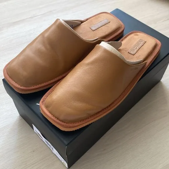 Vince Larisa Leather Flat Mules