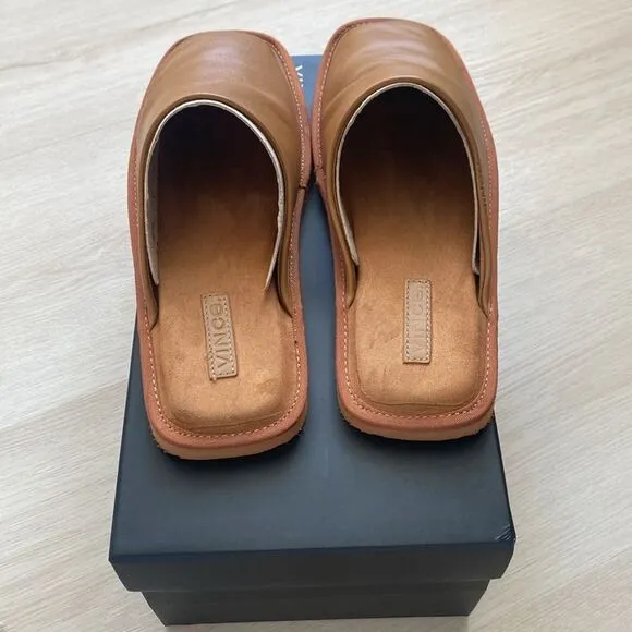 Vince Larisa Leather Flat Mules