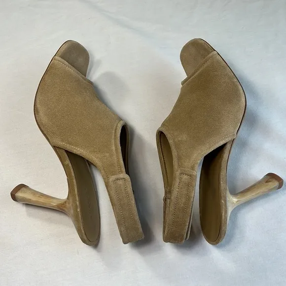 Vince Quest Suede Sandal Slingback Heels 3.5”, Women’s 9 Taupe/Tan