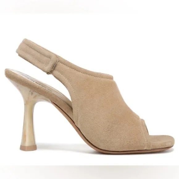 Vince Quest Suede Sandal Slingback Heels 3.5”, Women’s 9 Taupe/Tan
